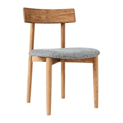 Sillas con asiento Tetra, Tejido color hormigón-roble aceitado natural