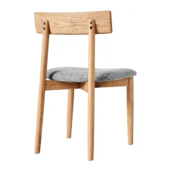 Sillas con asiento Tetra, Tejido color hormigón-roble aceitado natural