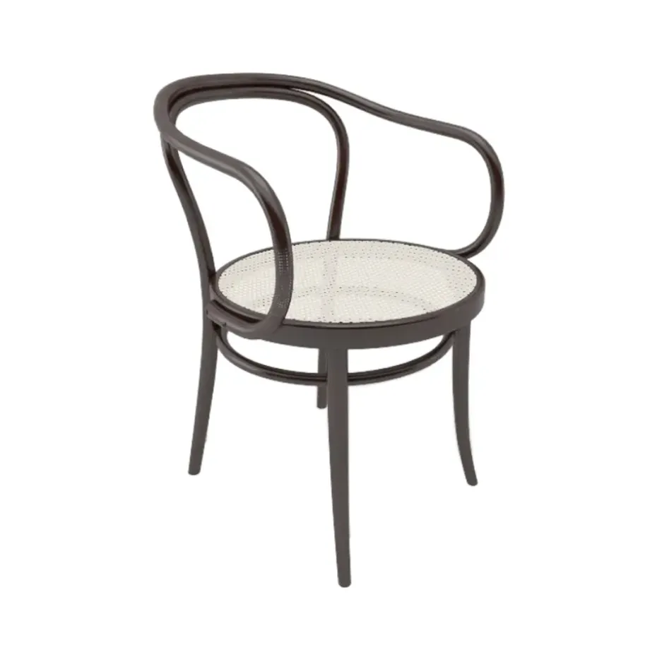 Sillón asiento de mimbre Ton no.30, Coffee B4-asiento ratán New Rotting