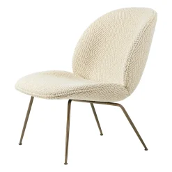Sillón Beetle lounge chair fully upholstered conic base, Dora boucle 0002-antique brass