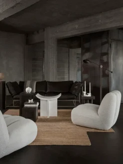 Sillón de jardín Toe bouclé, off-white