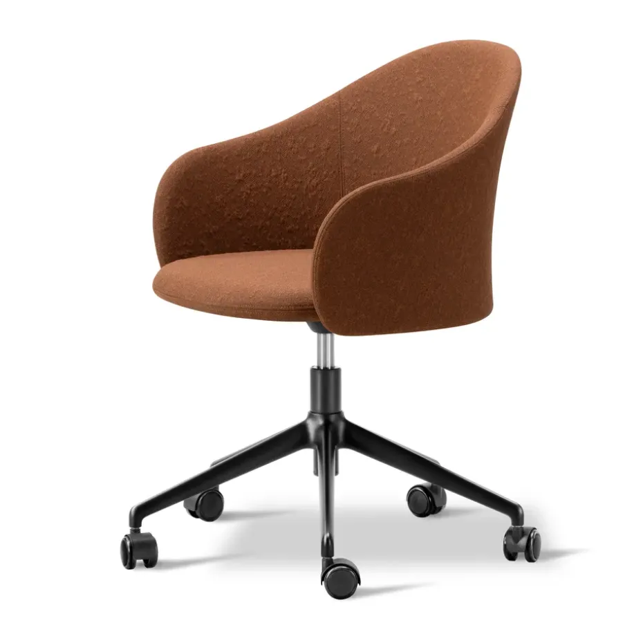 Sillón Gomo Armchair con base giratoria 5 patas, Myr 362-negro