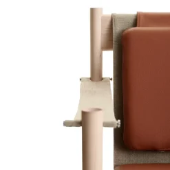 Sillón HB, Arce aceitado blanco-cuero brandy