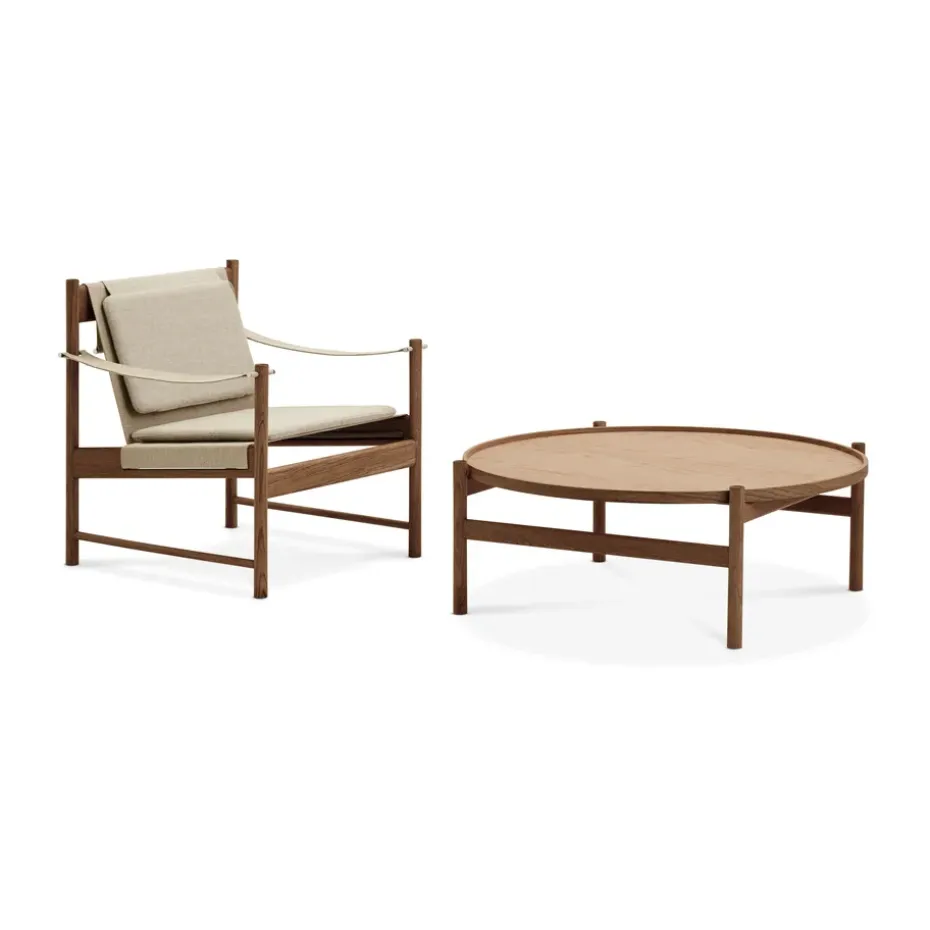 Sillón HB, Roble aceitado ahumado-lona natural