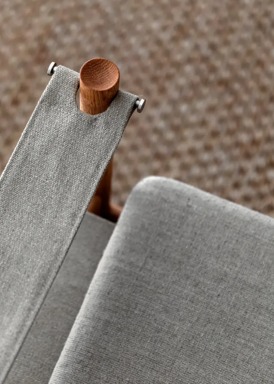 Sillón HB, Roble aceitado ahumado-lona natural