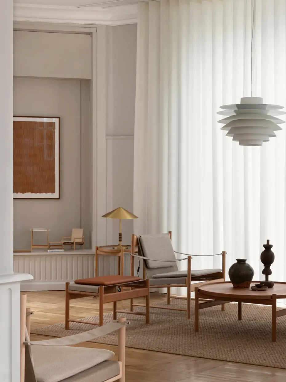 Sillón HB, Roble aceitado ahumado-lona natural