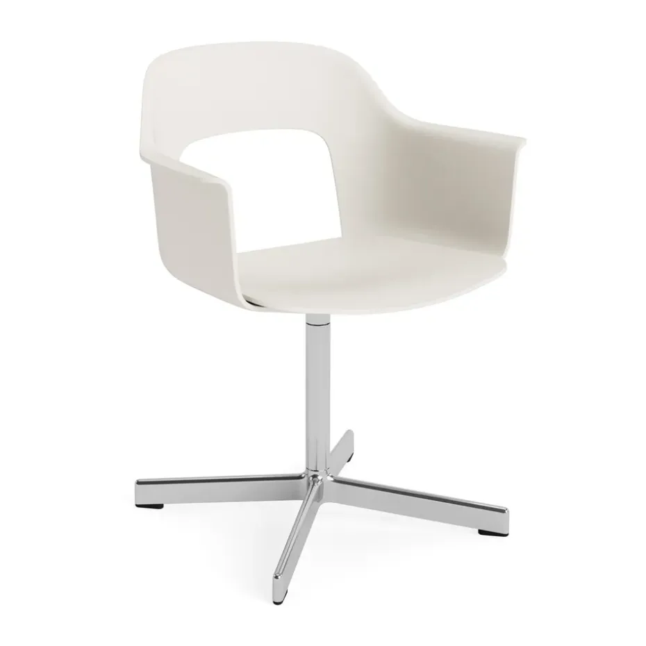 Sillón Layout Armchair 231 silla de oficina, Cream white-aluminio pulido 4 star swivel base