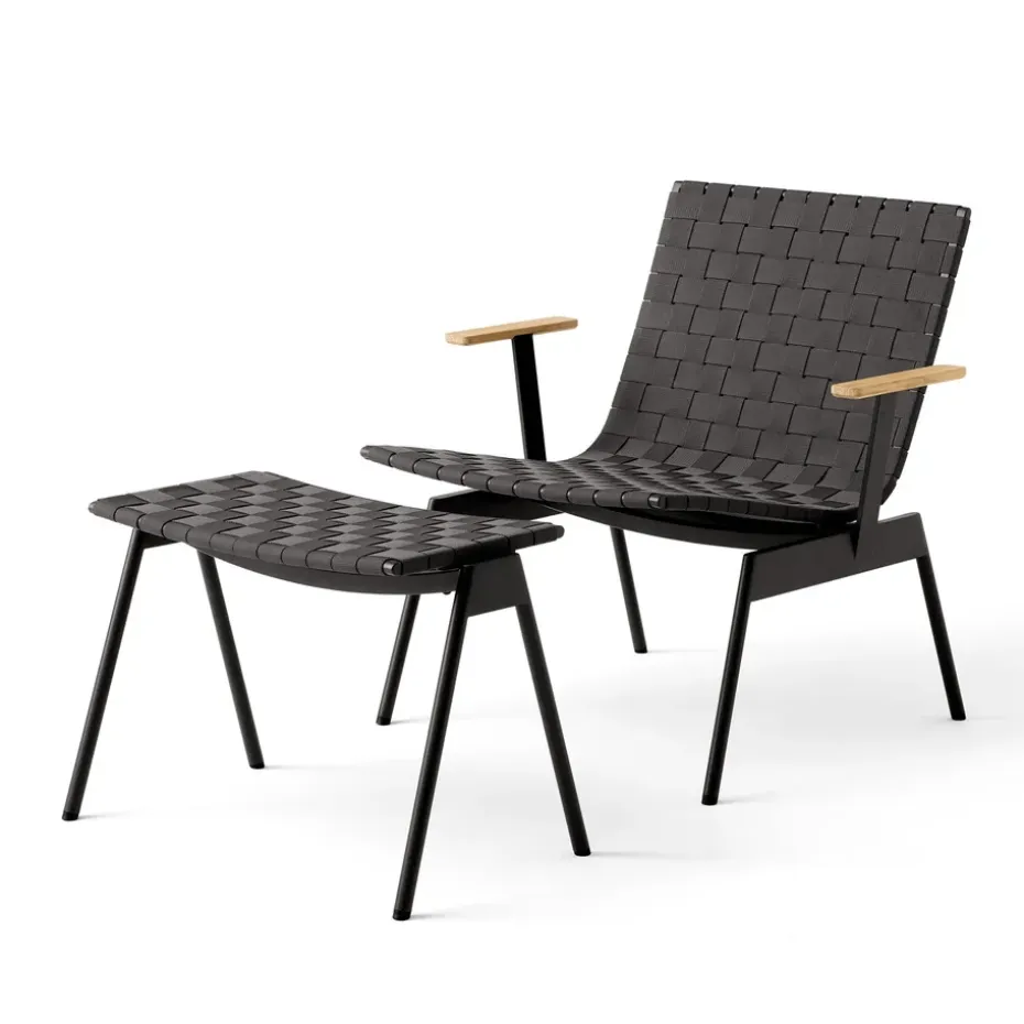 Sillón lounge con reposabrazos Ville Outdoor AV45 , Warm black