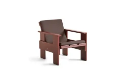 Sillón lounge Crate de pino lacado, Rojo hierro