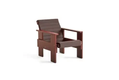 Sillón lounge Crate de pino lacado, Rojo hierro
