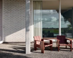 Sillón lounge Crate de pino lacado, Rojo hierro