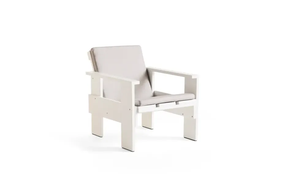 Sillón lounge Crate de pino lacado, Blanco