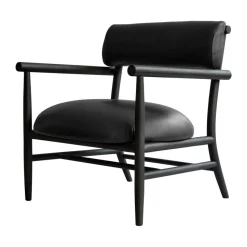 Sillón lounge Nama, Cuero anilina negro