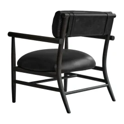 Sillón lounge Nama, Cuero anilina negro