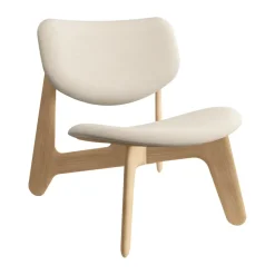 Sillón lounge Slab con asiento tapizado, Roble natural cepillado-Linara 05 CMHR Crema