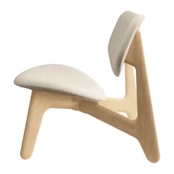 Sillón lounge Slab con asiento tapizado, Roble natural cepillado-Linara 05 CMHR Crema