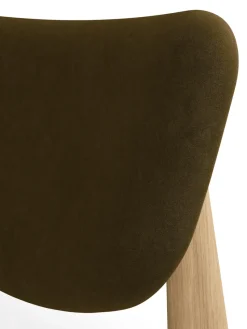 Sillón lounge Slab con asiento tapizado, Roble natural cepillado-Royal 0162 CMHR Caqui