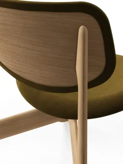 Sillón lounge Slab con asiento tapizado, Roble natural cepillado-Royal 0162 CMHR Caqui