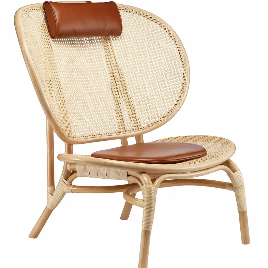 Sillón Nomad, Natural-cuero coñac