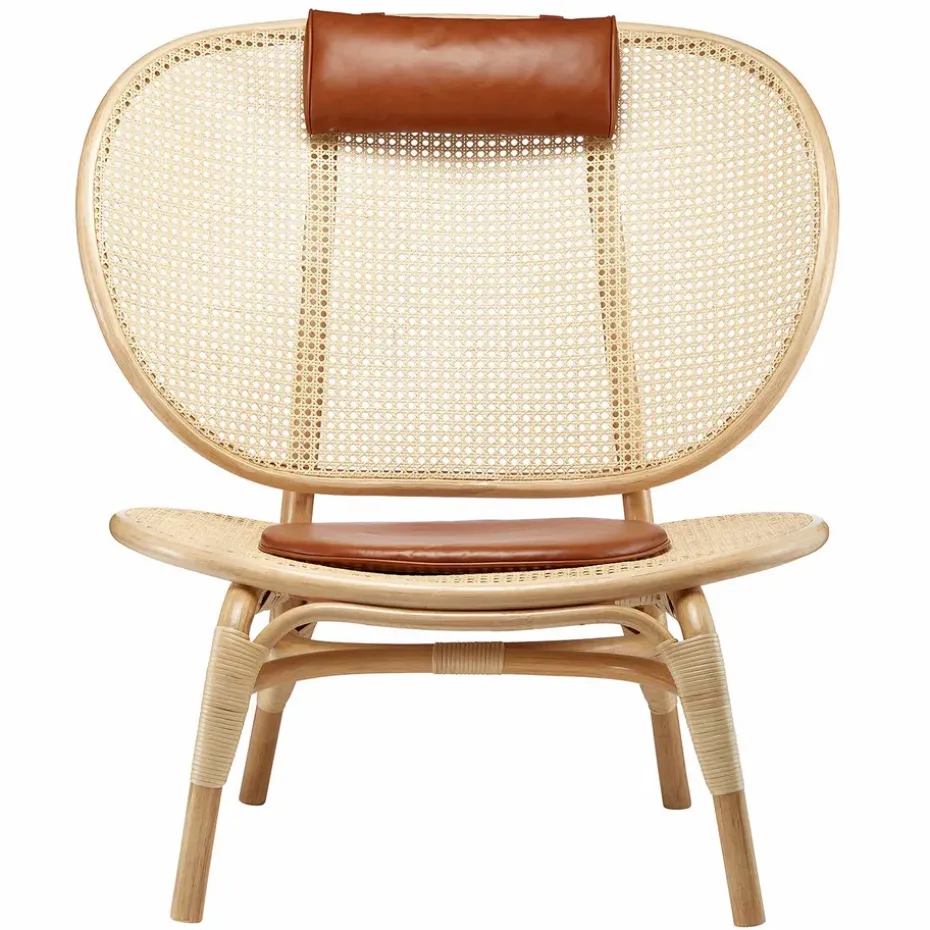 Sillón Nomad, Natural-cuero coñac