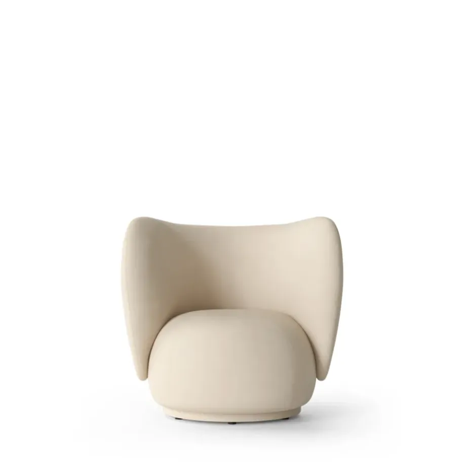 Sillón Rico lounge chair, Offwhite, brushed