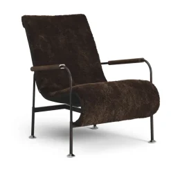 Sillón Serpentine, Piel de oveja Espresso-marrón oscuro