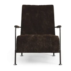 Sillón Serpentine, Piel de oveja Espresso-marrón oscuro