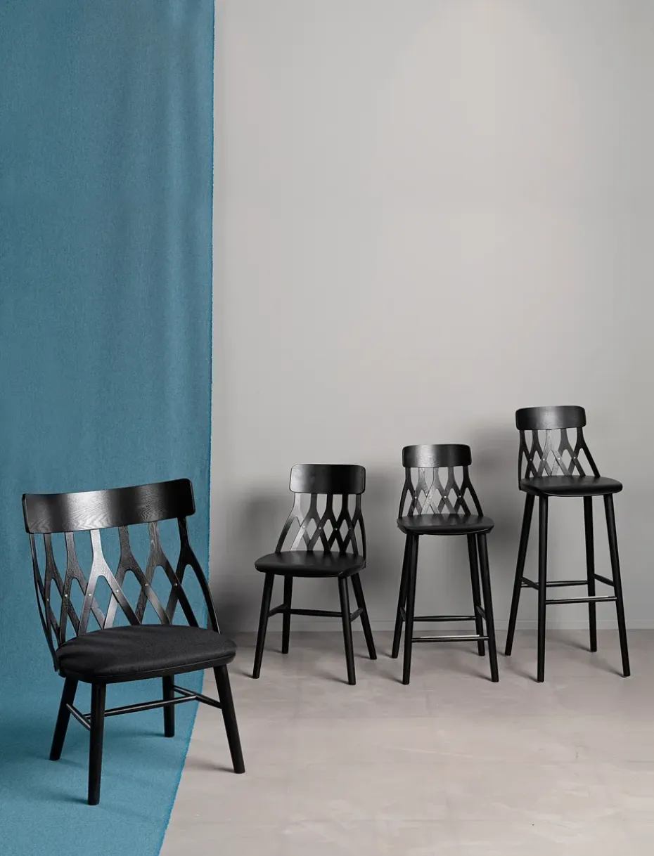 Sillón Y5, Barniz negro-cojín negro