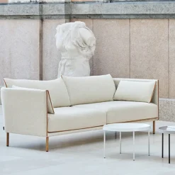 Sofá 2 plazas Silhouette, Linara 142 cognac-patas cromadas