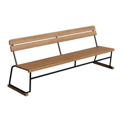 Sofá 5, Teca — estructura de acero negra