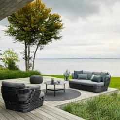 Sofá Basket de 2 plazas, Natural, cojines taupe