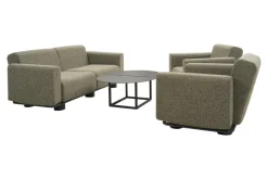 Sofá Bolster, Antracita-teddy verde, 2,5 plazas