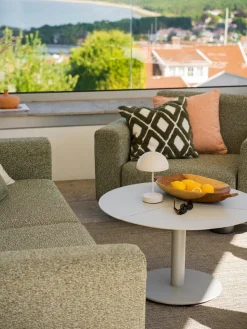 Sofá Bolster, Antracita-teddy verde, 2,5 plazas