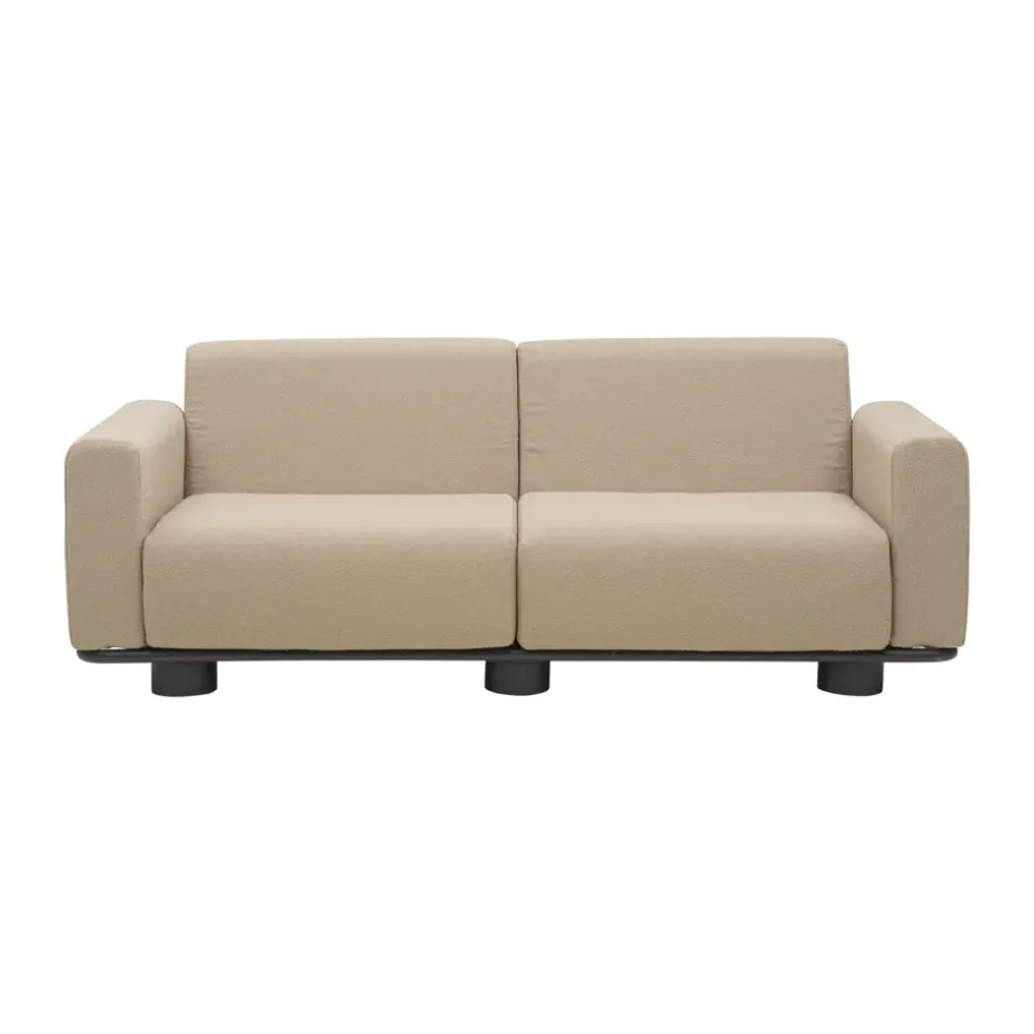 Sofá Bolster, Antracita-teddy beige, 2,5 plazas