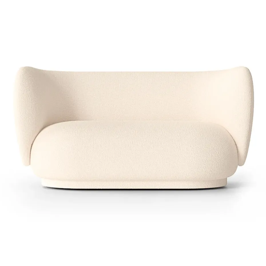 Sofá bouclé 2 plazas Rico, Bouclé offwhite