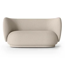 Sofá bouclé 2 plazas Rico, Wool bouclé natural