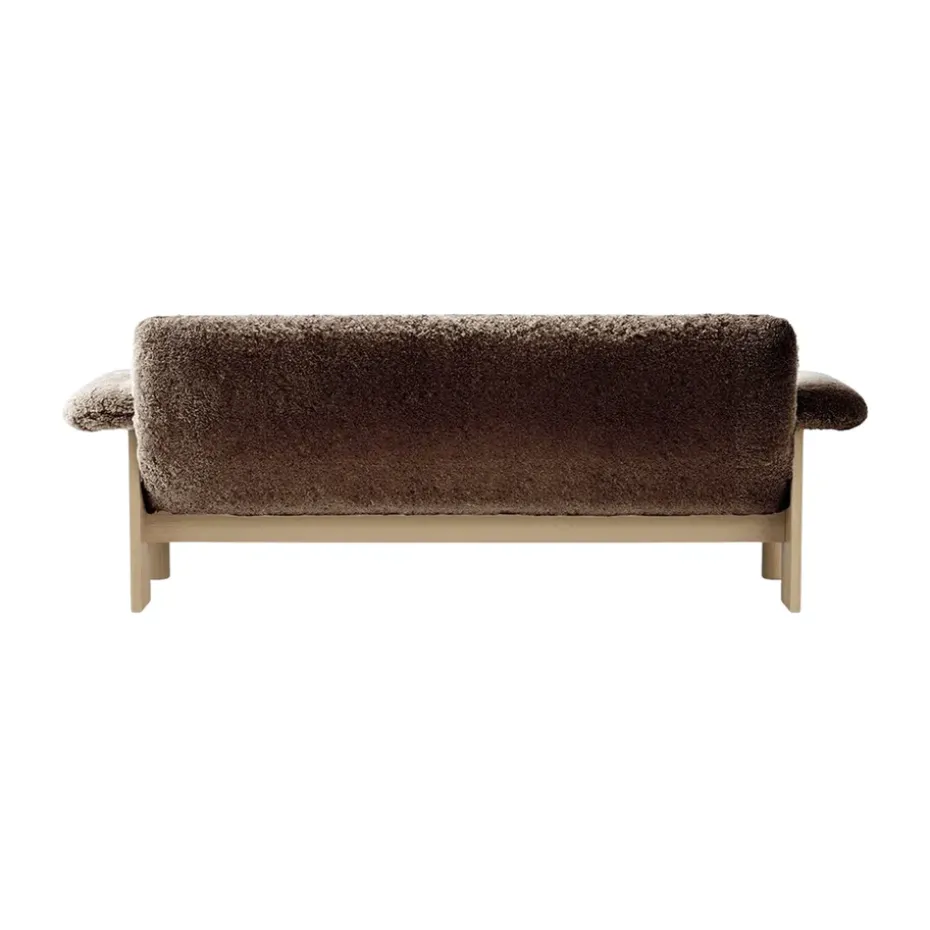 Sofá Brasilia 2 plazas, Natural oak-Sahara sheepskin curly