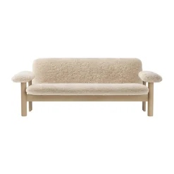 Sofá Brasilia 2 plazas, Natural oak-Nature sheepskin curly