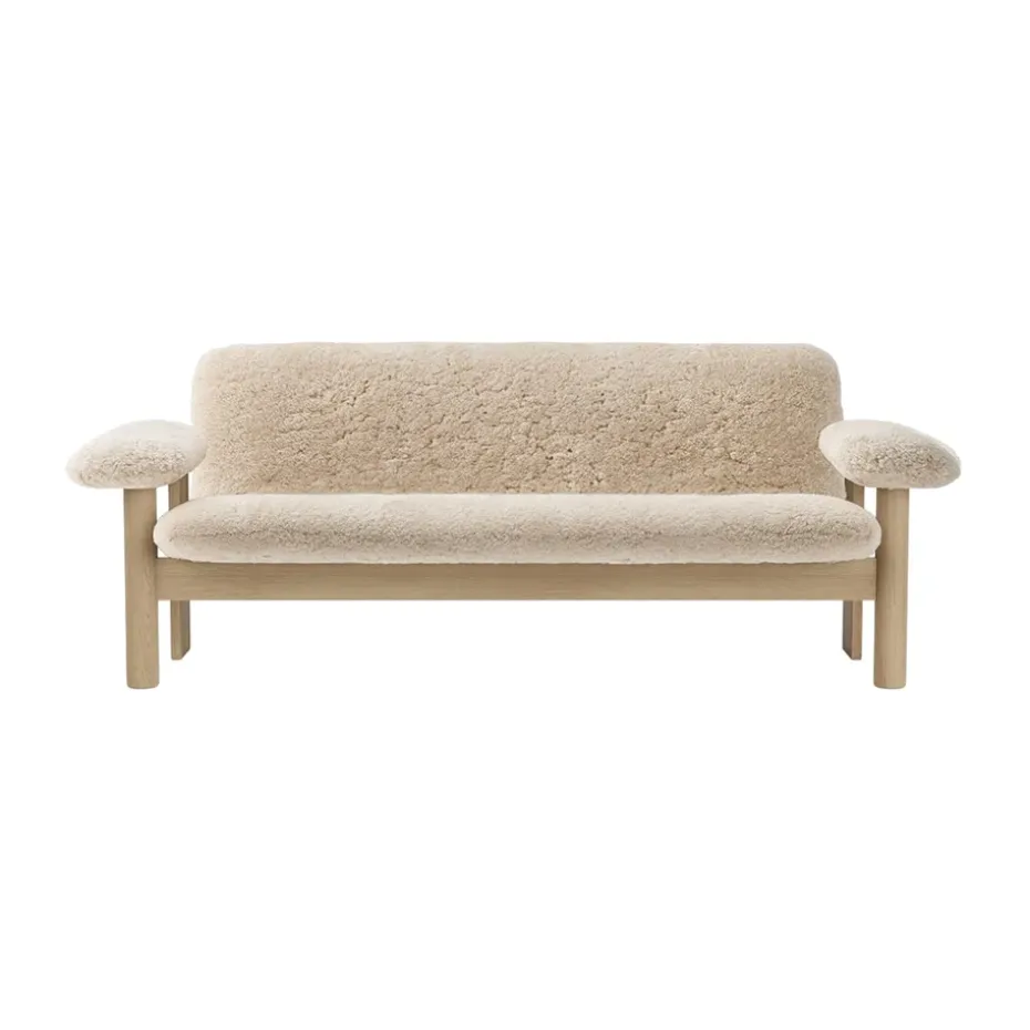 Sofá Brasilia 2 plazas, Natural oak-Nature sheepskin curly
