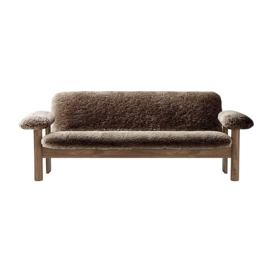 Sofá Brasilia 2 plazas, Walnut-Sahara sheepskin curly