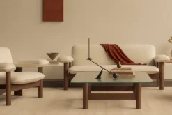 Sofá Brasilia 2 plazas, Walnut-Sahara sheepskin curly