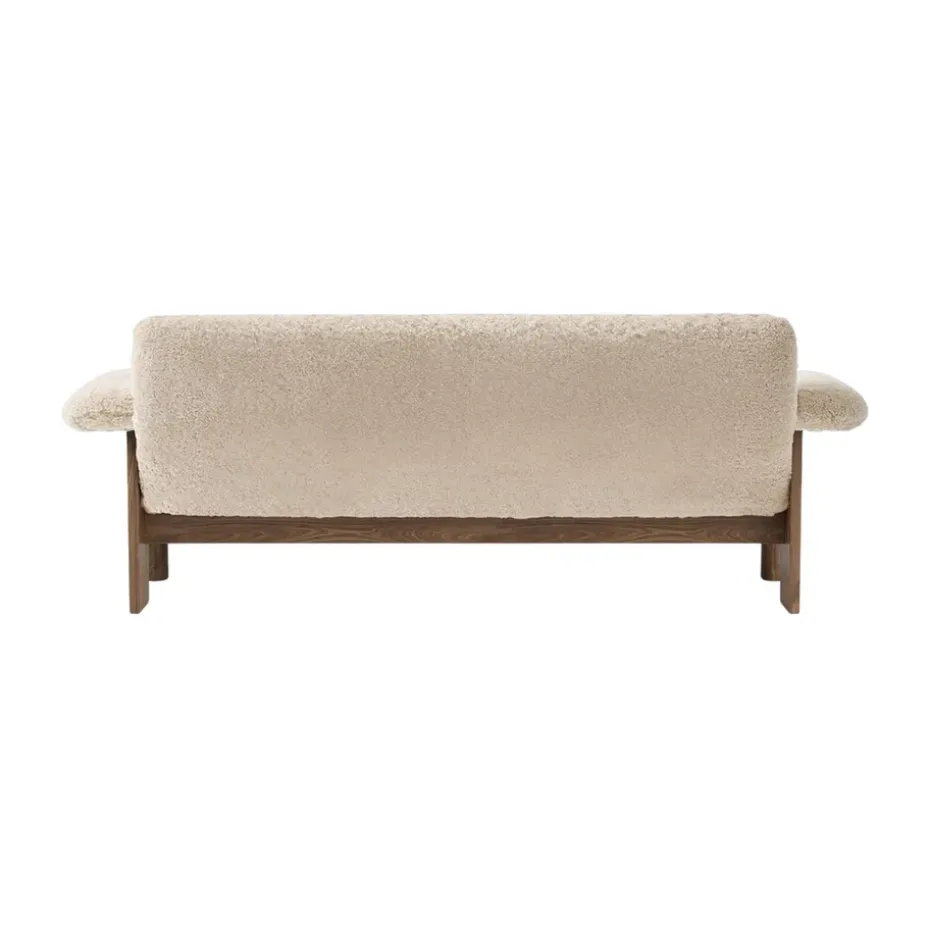 Sofá Brasilia 2 plazas, Walnut-Nature sheepskin curly
