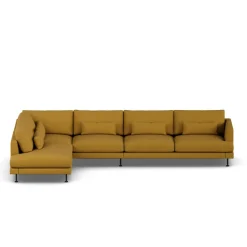 Sofá Bredhult, Luiza Mustard 3972-acero negro, 4 plazas B2