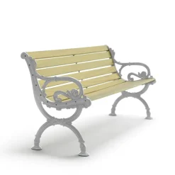 Sofá Byarum, Pino impregnado, soporte de aluminio en bruto, 155 cm