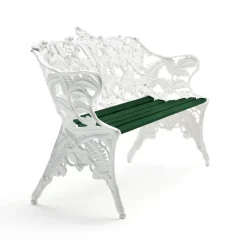 Sofá Classic, Verde, soporte blanco