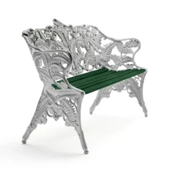 Sofá Classic, Verde, soporte de aluminio en bruto