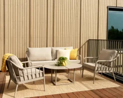 Sofá Coleville, Khaki-burlap beige, 3 plazas