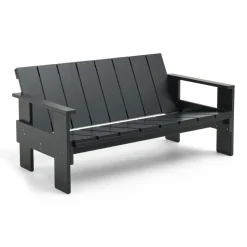 Sofá Crate Lounge de pino lacado, Negro