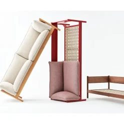 Sofá de 2 plazas Arbour ECO, Tela Vidar 472 mustard—estructura de roble aceitado