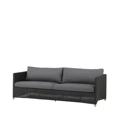 Sofá de 3 plazas Diamond weave, Cane-Line Natté graphite